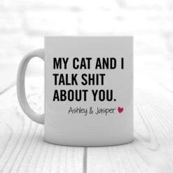 904 Custom Personalized My Cat & I Funny Double Sided Mug, 11-oz
