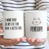 904 Custom Personalized I Work Hard Funny Double Sided Mug, 11-oz -Furry Friends 314475 MAIN. AC SS1800 V1637152293