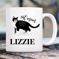Furry Friends 13 904 Custom Personalized Cat Mom Double Sided Mug, 11-oz
