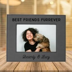904 Custom Personalized Best Friends Furrever Cat Leatherette Picture Frame -Furry Friends 314644 PT2. AC SS1800 V1637026582