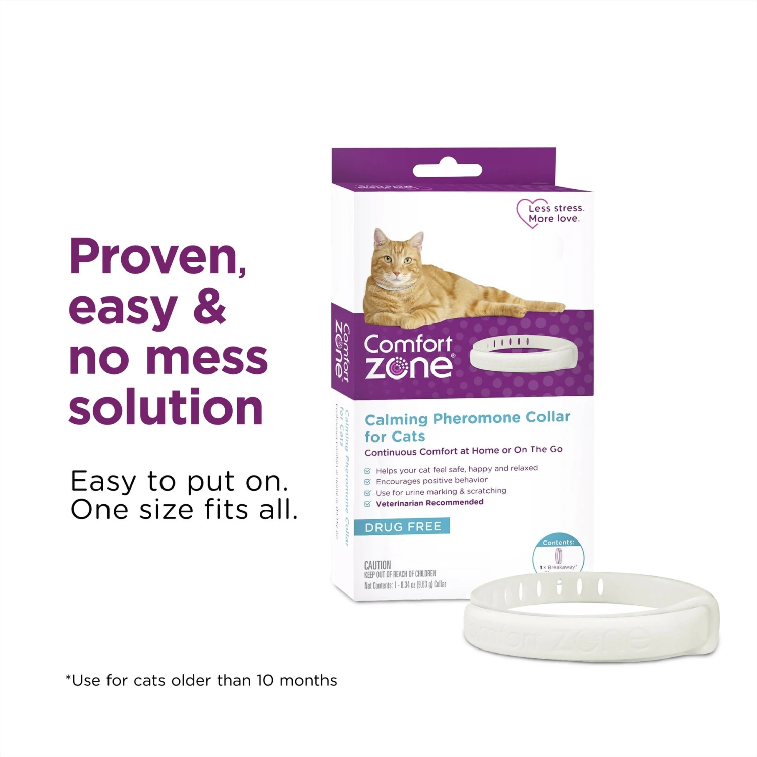 Comfort Zone Calming Pheromone Breakaway Cat Collar, 4 Count 8 Comfort Zone Calming Pheromone Breakaway Cat Collar, 4 Count - Image 6
