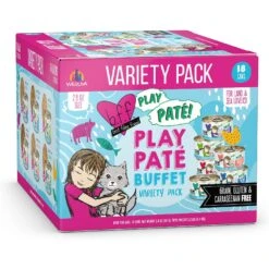 Weruva B.F.F. PLAY Best Feline Friend Pate Lovers, Aw Yeah! Blue Pate Buffet Variety Pack Wet Cat Food