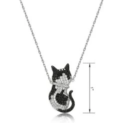 Scamper & Co Rhodium Plated Sterling Silver Cool Cat Pendant Necklace -Furry Friends 317129 PT4. AC SS1800 V1631615185