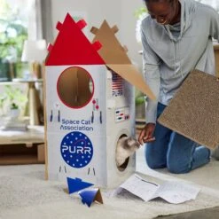 Frisco Spaceship Cardboard Cat House, 2-Story -Furry Friends 317721 PT3. AC SS1800 V1688677248