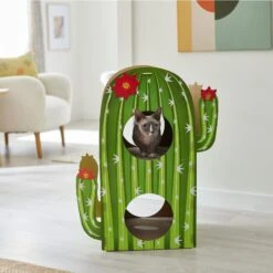 Frisco Cactus Cardboard Cat House, 2-Story -Furry Friends 317725 PT3. AC SS1800 V1642099098