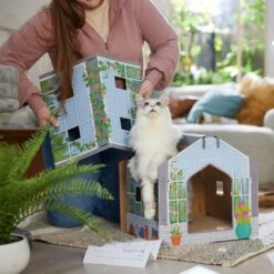 Frisco Greenhouse Cardboard Cat House 11 Frisco Greenhouse Cardboard Cat House -Furry Friends 317737 PT3. AC SS1800 V1688677249