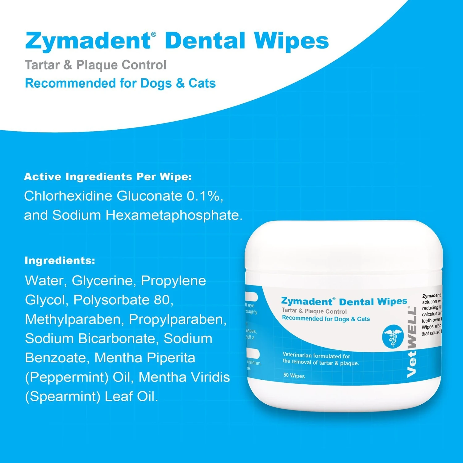 VetWELL Zymadent Dog & Cat Dental Wipes 4 VetWELL Zymadent Dog & Cat Dental Wipes - Image 2