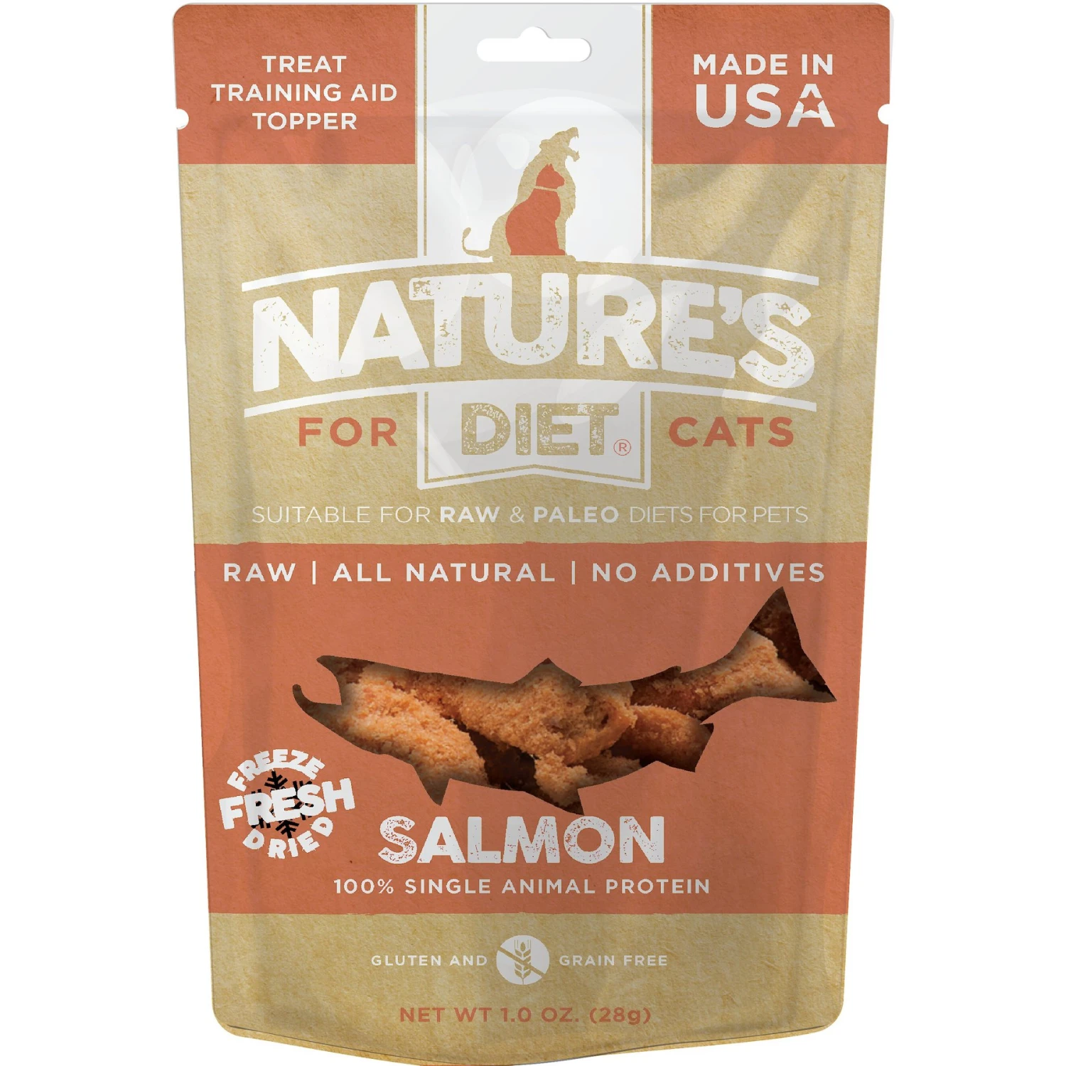 Nature's Diet Salmon Raw Freeze-Dried Cat Treats, 1-oz Pouch 3 Nature's Diet Salmon Raw Freeze-Dried Cat Treats, 1-oz Pouch