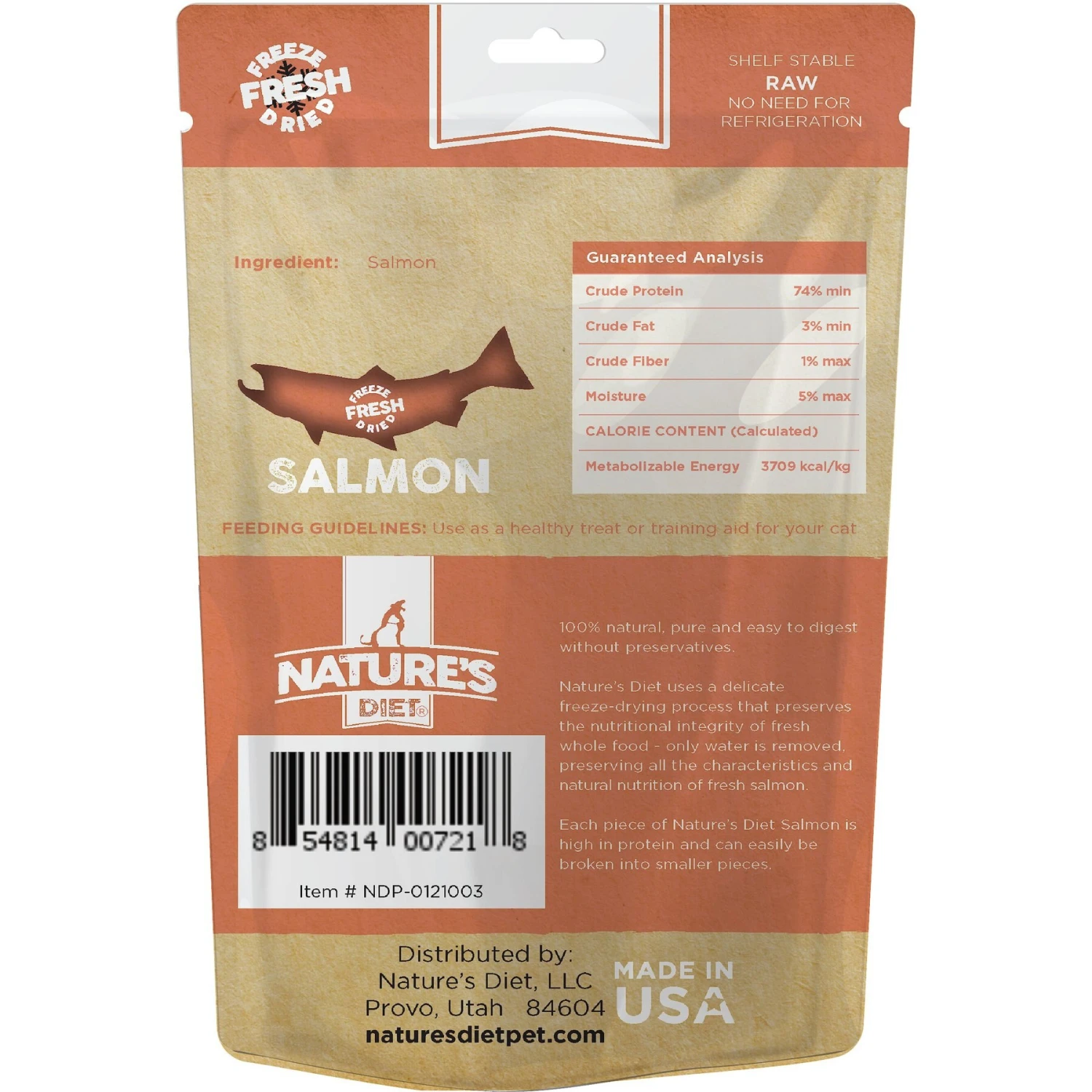 Nature's Diet Salmon Raw Freeze-Dried Cat Treats, 1-oz Pouch 4 Nature's Diet Salmon Raw Freeze-Dried Cat Treats, 1-oz Pouch - Image 2