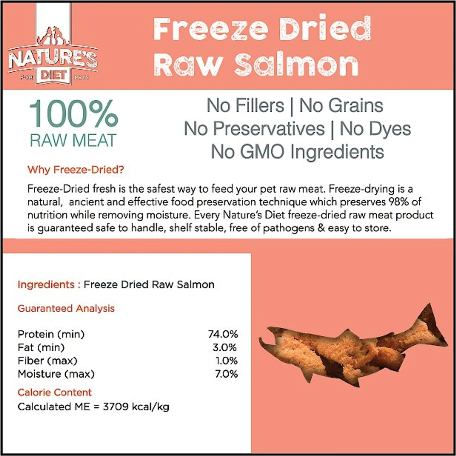 Nature's Diet Salmon Raw Freeze-Dried Cat Treats, 1-oz Pouch 5 Nature's Diet Salmon Raw Freeze-Dried Cat Treats, 1-oz Pouch - Image 3