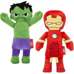 Marvel 's The Hulk Plush Kicker Cat Toy With Catnip & Marvel 's Ironman Plush Kicker Cat Toy With Catnip