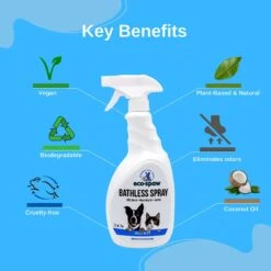 EcoSpaw Unscented Dog & Cat Bathless Spray, 8-oz Bottle -Furry Friends 321805 PT4. AC SS1800 V1639090593