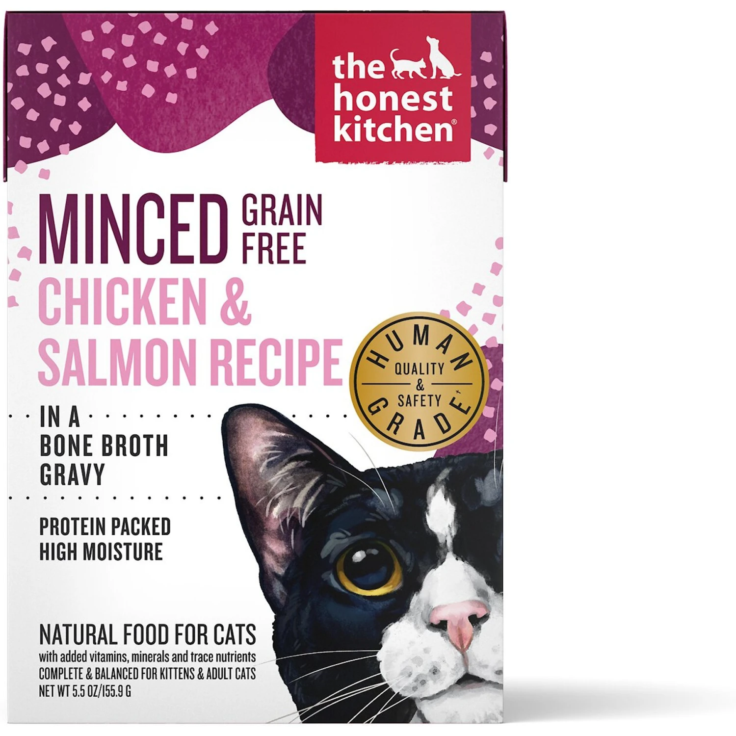 The Honest Kitchen Grain-Free Minced Chicken & Salmon In Bone Broth Gravy Wet Cat Food 3 The Honest Kitchen Grain-Free Minced Chicken & Salmon In Bone Broth Gravy Wet Cat Food