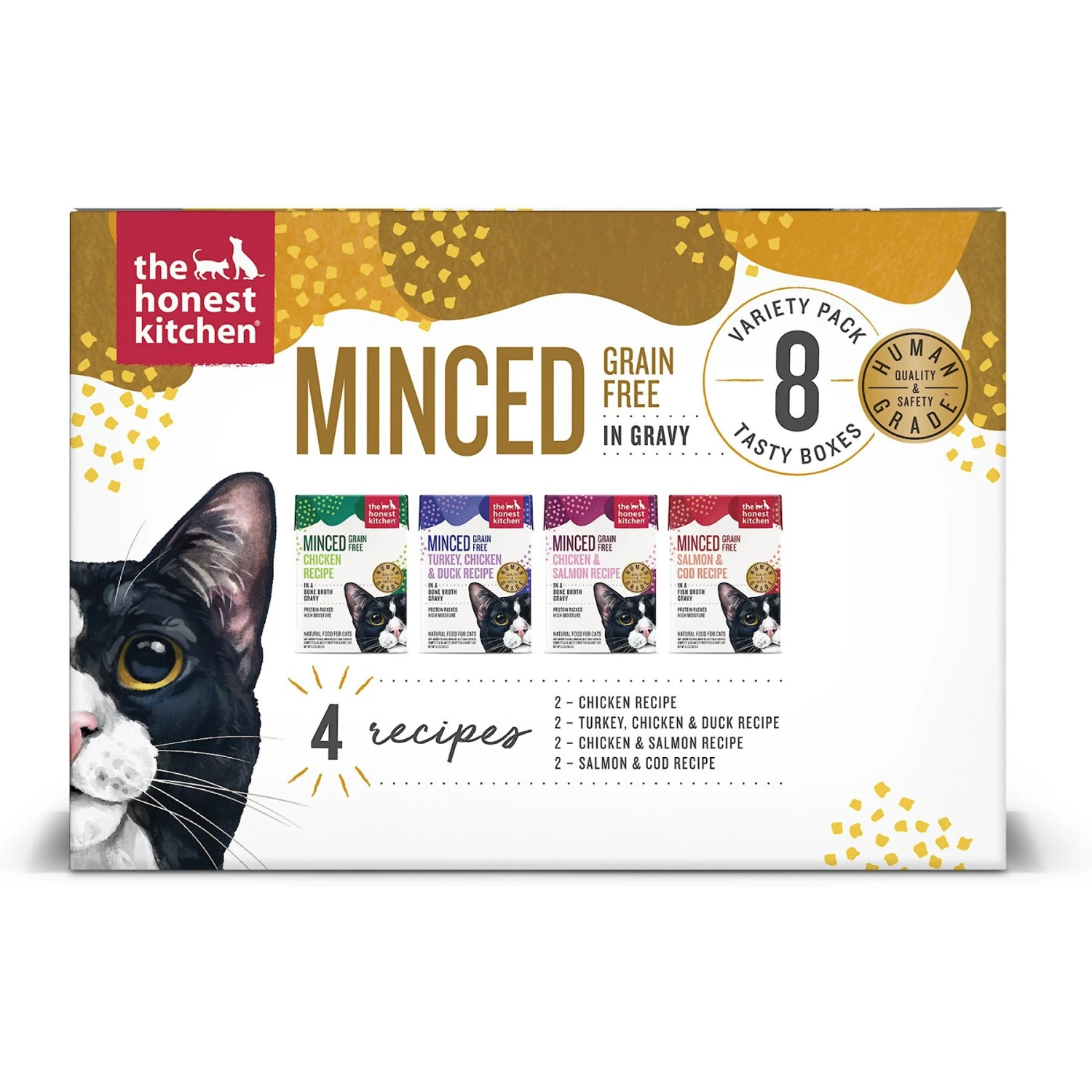 The Honest Kitchen Grain-Free Variety Pack Minced In Gravy Wet Cat Food, 8 Count 3 The Honest Kitchen Grain-Free Variety Pack Minced In Gravy Wet Cat Food, 8 Count