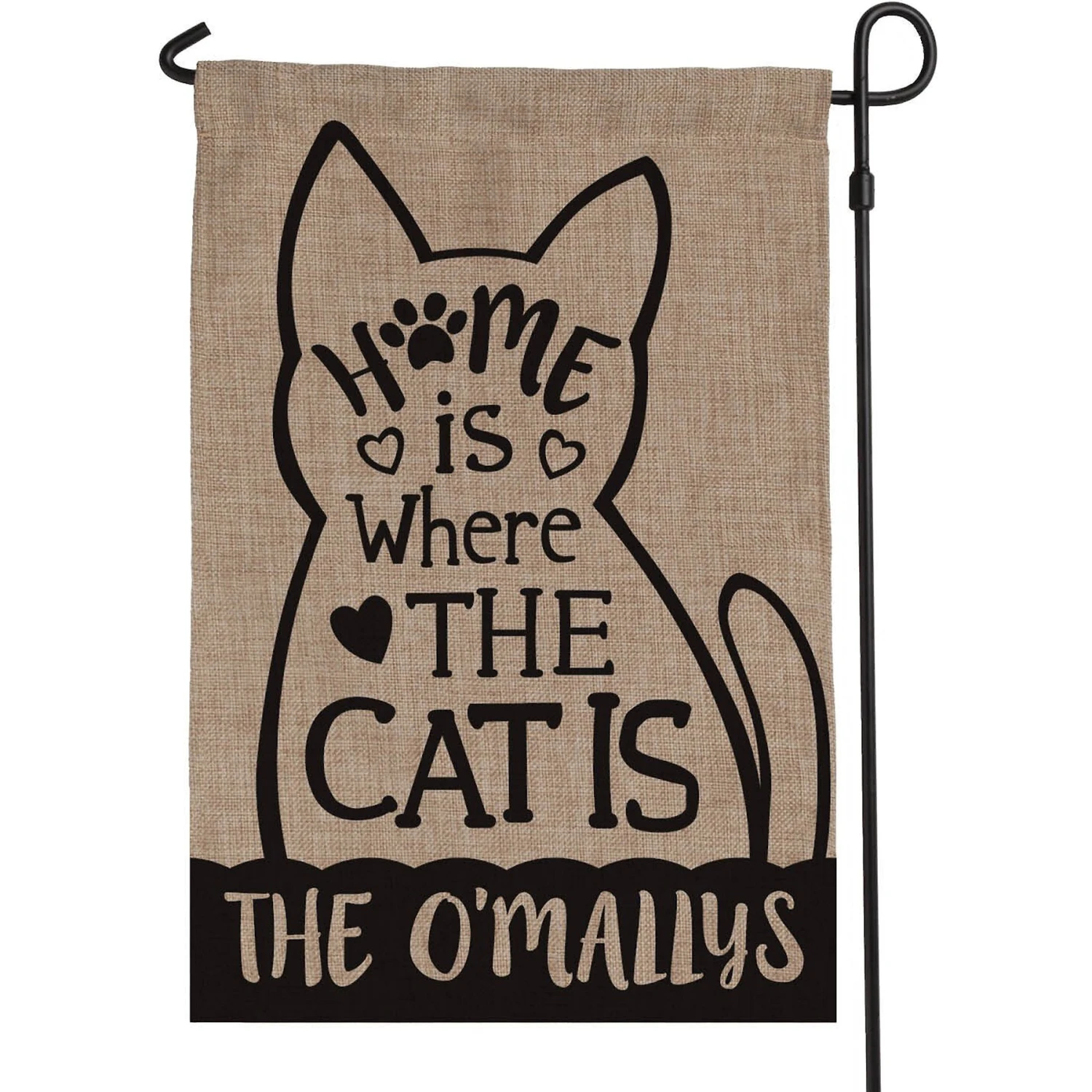 Custom Personalization Solutions Home Is Where The Cat Is Personalized Burlap Flag 3 Custom Personalization Solutions Home Is Where The Cat Is Personalized Burlap Flag