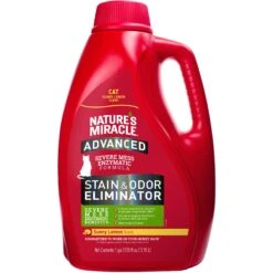 Nature's Miracle Advanced Cat Enzymatic Stain Remover & Odor Eliminator Refill, Sunny Lemon, 128-oz Bottle