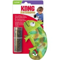 KONG Refillables Chameleon Cat Toy, Green -Furry Friends 329462 PT3. AC SS1800 V1634836348