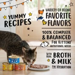 Tiny Tiger, Kitten Classic, Variety Pack, Whitefish & Poultry Pate Recipe, Canned Cat Food -Furry Friends 330998 PT3. AC SS1800 V1671733249