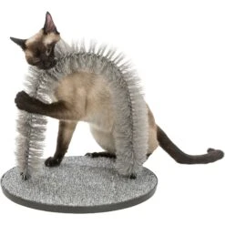 TRIXIE Self Grooming Arch & Cat Massager, Gray -Furry Friends 333752 PT2. AC SS1800 V1634089371