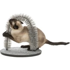 TRIXIE Self Grooming Arch & Cat Massager, Gray -Furry Friends 333752 PT4. AC SS1800 V1634084798