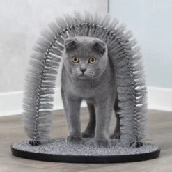 TRIXIE Self Grooming Arch & Cat Massager, Gray -Furry Friends 333752 PT7. AC SS1800 V1634078175