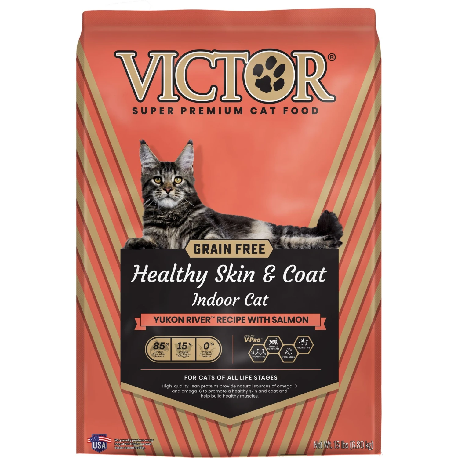 VICTOR Healthy Skin & Coat Indoor Grain-Free Yukon River Recipe With Salmon Dry Cat Food 3 VICTOR Healthy Skin & Coat Indoor Grain-Free Yukon River Recipe With Salmon Dry Cat Food