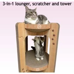 Necoichi Cozy Cat Scratcher Tower Toy 16 Necoichi Cozy Cat Scratcher Tower Toy -Furry Friends 336322 PT5. AC SS1800 V1674730084