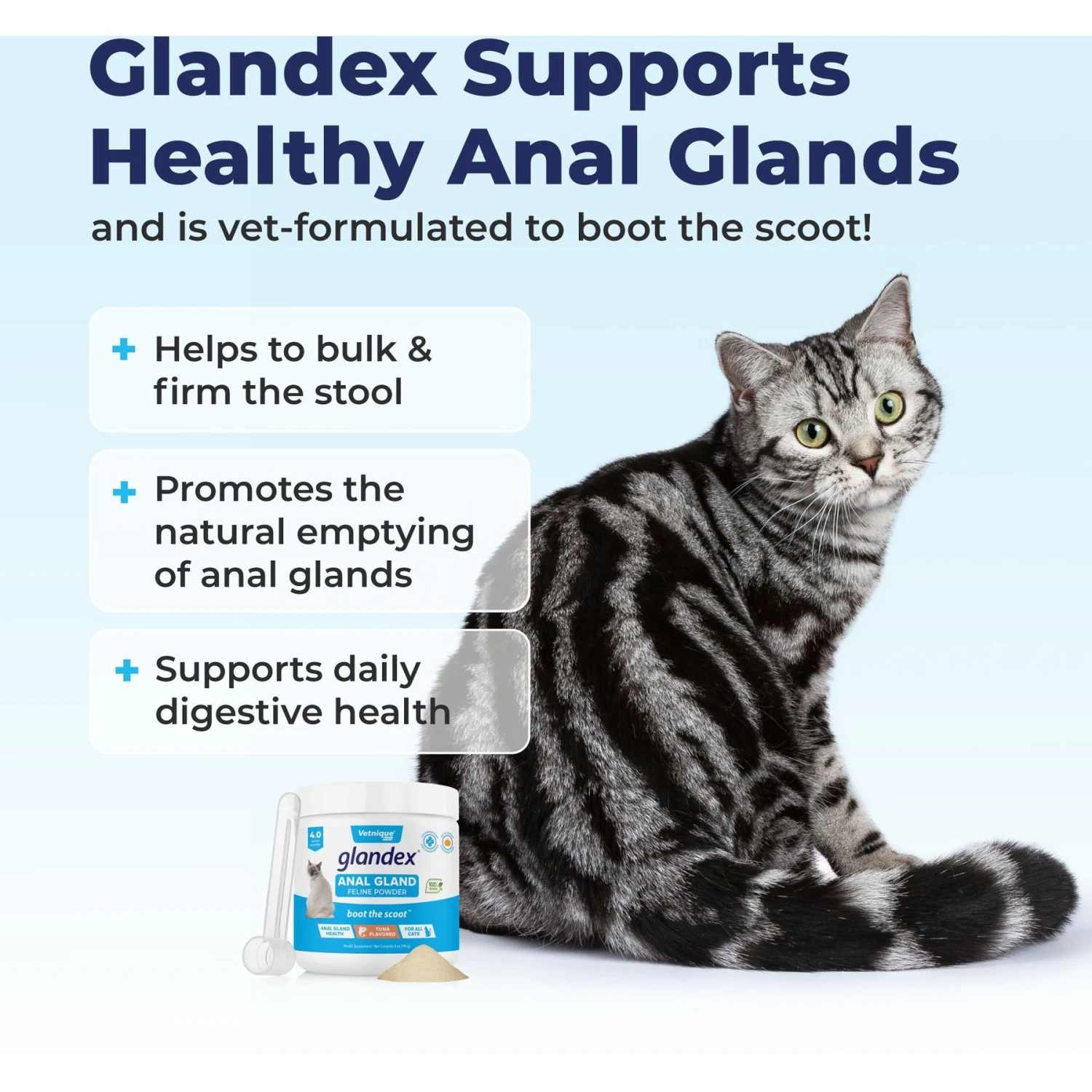 Vetnique Labs Glandex Tuna Flavored Powder Digestive Supplement For Cats 6 Vetnique Labs Glandex Tuna Flavored Powder Digestive Supplement For Cats - Image 4