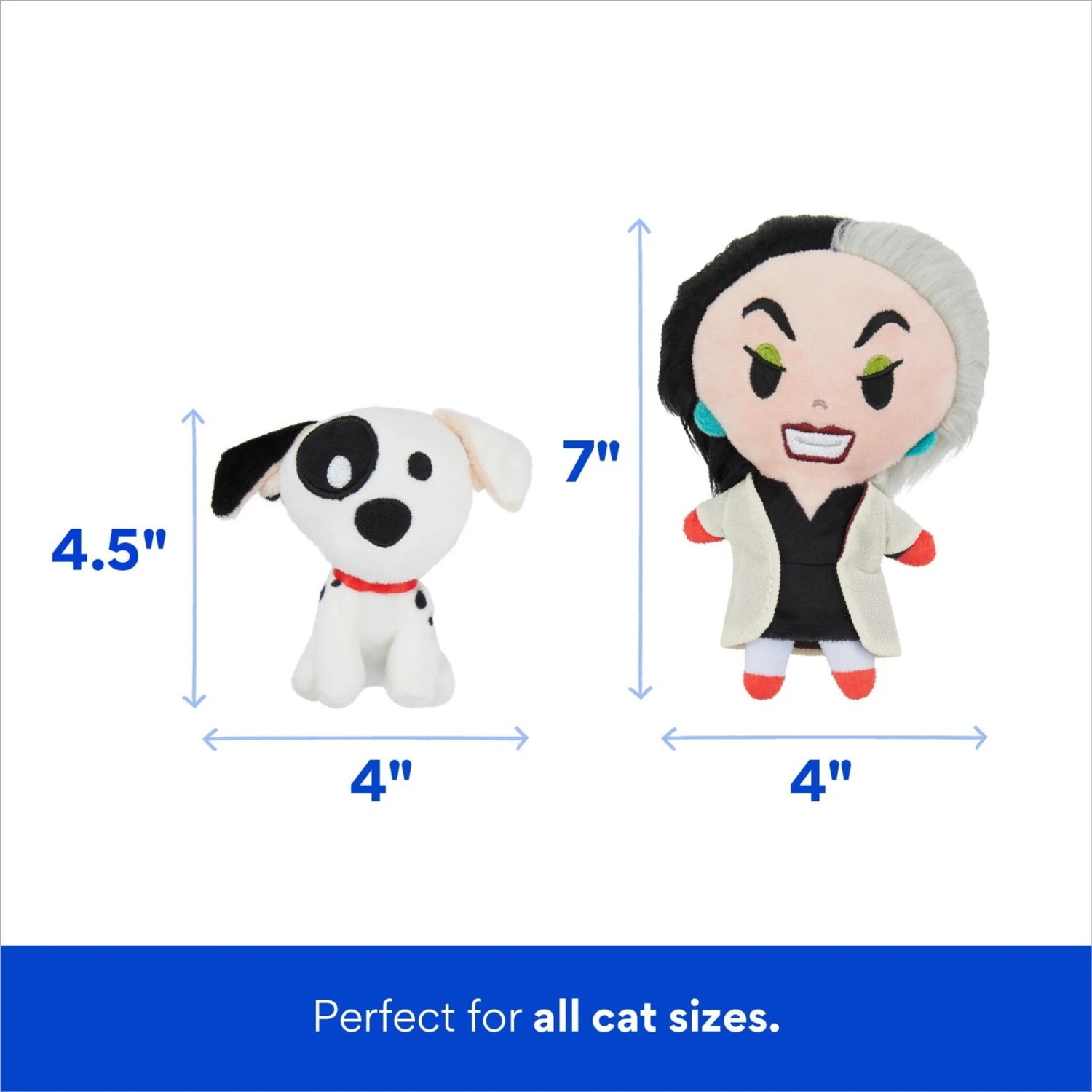 Disney Halloween Villains Cruella De Vil & Dalmatian Plush Cat Toy With Catnip, 2 Count 4 Disney Halloween Villains Cruella De Vil & Dalmatian Plush Cat Toy With Catnip, 2 Count - Image 2
