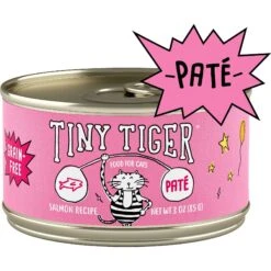 Tiny Tiger, Meaty Tenders Cat Treats, Salmon Recipe & Tiny Tiger Pate Salmon Recipe Grain-Free Canned Cat Food -Furry Friends 347708 PT5. AC SS1800 V1639542405