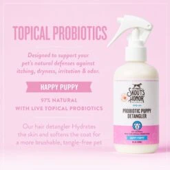 Skout's Honor Happy Puppy Probiotic Daily Use Cat & Dog Hair Detangler, 8-oz Bottle -Furry Friends 347805 PT3. AC SS1800 V1658201860