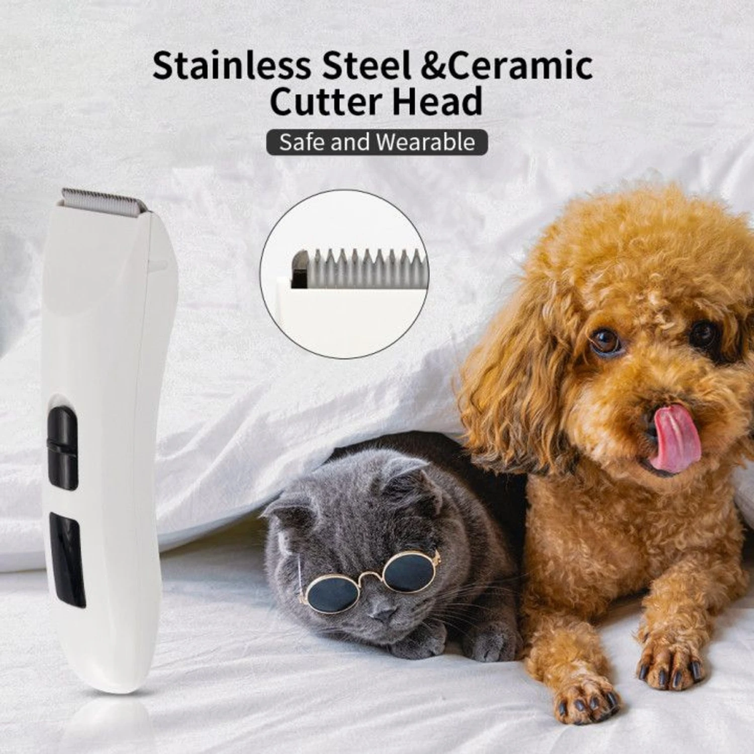 PATPET P710 Hairy Dog & Cat Grooming Clipper, White 4 PATPET P710 Hairy Dog & Cat Grooming Clipper, White - Image 2