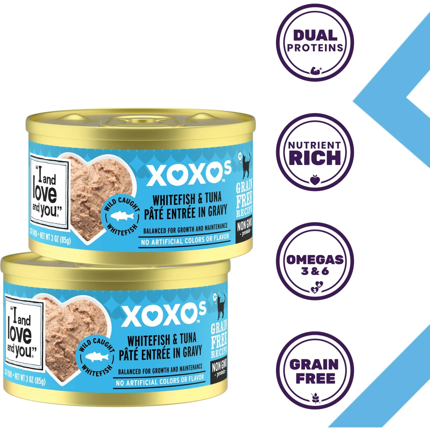 I And Love And You XOXO Whitefish & Tuna Pate Grain-Free Canned Cat Food, 3-oz Can, Case Of 24 4 I And Love And You XOXO Whitefish & Tuna Pate Grain-Free Canned Cat Food, 3-oz Can, Case Of 24 - Image 2