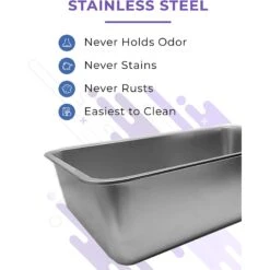 IPrimio Stainless Steel Cat Litter Box, X-Large -Furry Friends 352817 PT2. AC SS1800 V1642529486