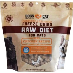 Boss Cat Complete & Balanced Raw Diet Chicken Recipe Freeze-Dried Cat Food, 9-oz Bag