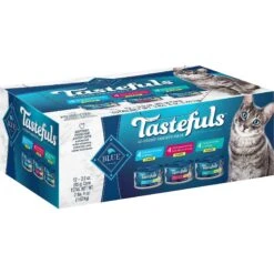 Blue Buffalo Tastefuls Tuna, Chicken, Fish & Shrimp Entrées Variety Pack Flaked Wet Cat Food & Blue Buffalo Wilderness Pate Variety Pack Duck, Chicken & Salmon Grain-Free Cat Canned Food -Furry Friends 353336 PT1. AC SS1800 V1639538502