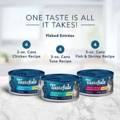Blue Buffalo Tastefuls Tuna, Chicken, Fish & Shrimp Entrées Variety Pack Flaked Wet Cat Food & Blue Buffalo Wilderness Pate Variety Pack Duck, Chicken & Salmon Grain-Free Cat Canned Food -Furry Friends 353336 PT3. AC SS1800 V1639538203