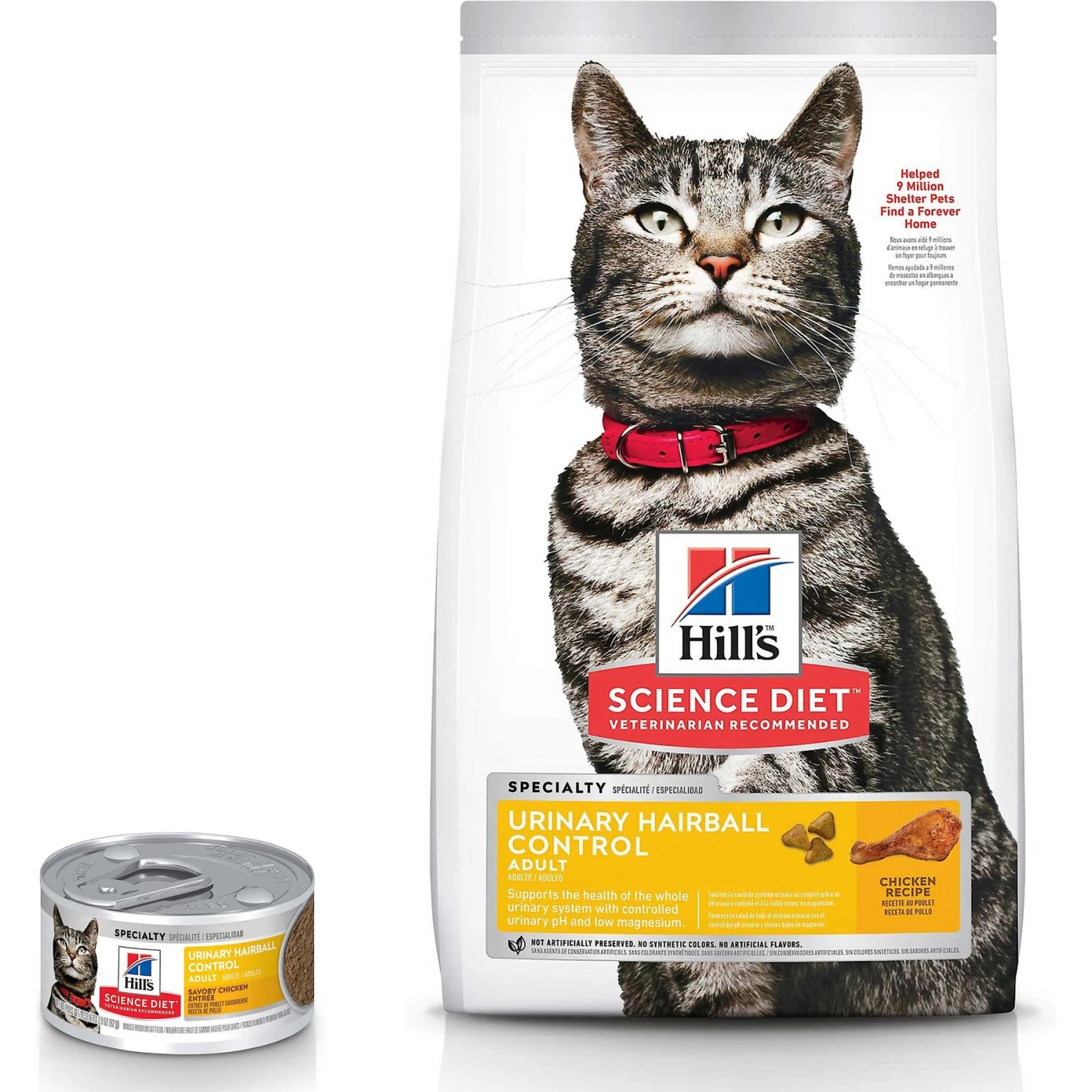 Hill's Science Diet Adult Urinary Hairball Control Savory Chicken Entree Canned Cat Food & Hill's Science Diet Adult Urinary Hairball Control Dry Cat Food 3 Hill's Science Diet Adult Urinary Hairball Control Savory Chicken Entree Canned Cat Food & Hill's Science Diet Adult Urinary Hairball Control Dry Cat Food