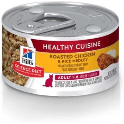 Hill's Science Diet Adult Indoor Chicken Recipe Dry Cat Food & Hill's Science Diet Adult Healthy Cuisine Roasted Chicken & Rice Medley Canned Cat Food -Furry Friends 353419 PT5. AC SS1800 V1639542730