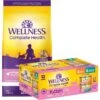 Wellness Complete Health Natural Grain-Free Deboned Chicken & Chicken Meal Dry Kitten Food & Wellness Complete Health Kitten Variety Pack Grain-Free Canned Cat Food, 3-oz, Case Of 12 -Furry Friends 353443 MAIN. AC SS1800 V1639524408