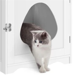 Yaheetech Washroom Bench Enclosed Cat House Cat Litter Box -Furry Friends 353531 PT6. AC SS1800 V1688150023