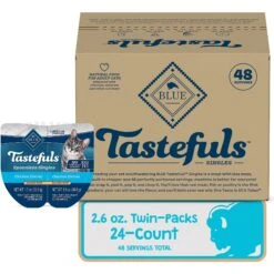 Blue Buffalo Tastefuls Spoonless Singles Chicken Entrée Pate Adult Cat Food, 2.6-oz Cup, Case Of 24 -Furry Friends 354411 PT3. AC SS1800 V1642015299