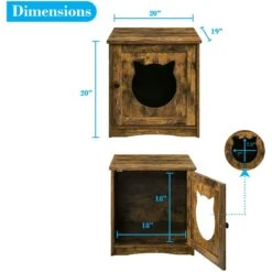 Sweet Barks Enclosed House Side Table Cat Litter Box, Rustic Brown 14 Sweet Barks Enclosed House Side Table Cat Litter Box, Rustic Brown -Furry Friends 354503 PT3. AC SS1800 V1640043731