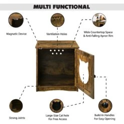 Sweet Barks Enclosed House Side Table Cat Litter Box, Rustic Brown 15 Sweet Barks Enclosed House Side Table Cat Litter Box, Rustic Brown -Furry Friends 354503 PT4. AC SS1800 V1640043698