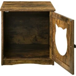 Sweet Barks Enclosed House Side Table Cat Litter Box, Rustic Brown 18 Sweet Barks Enclosed House Side Table Cat Litter Box, Rustic Brown -Furry Friends 354503 PT7. AC SS1800 V1640043199