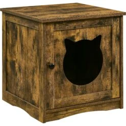 Sweet Barks Enclosed House Side Table Cat Litter Box, Rustic Brown 19 Sweet Barks Enclosed House Side Table Cat Litter Box, Rustic Brown -Furry Friends 354503 PT8. AC SS1800 V1640043182