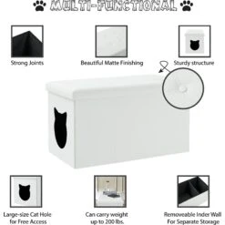 Sweet Barks Designer Enclosure Hidden Washroom Bench Ottoman Cat Litter Box -Furry Friends 354508 PT4. AC SS1800 V1640043687