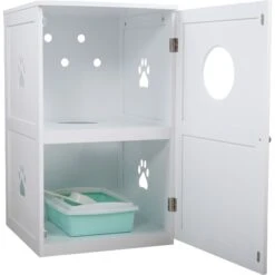 Coziwow By Jaxpety 2-Story Washroom House Cat Litter Box Enclosure -Furry Friends 355097 PT2. AC SS1800 V1665526970