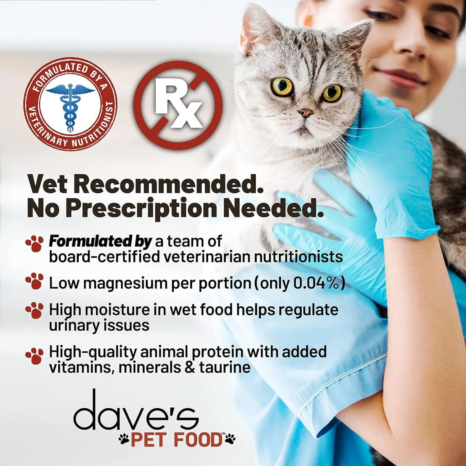 Dave's Pet Food Restricted Magnesium Chicken Diet Wet Cat Food, 5.5-oz Can, Case Of 24 4 Dave's Pet Food Restricted Magnesium Chicken Diet Wet Cat Food, 5.5-oz Can, Case Of 24 - Image 2