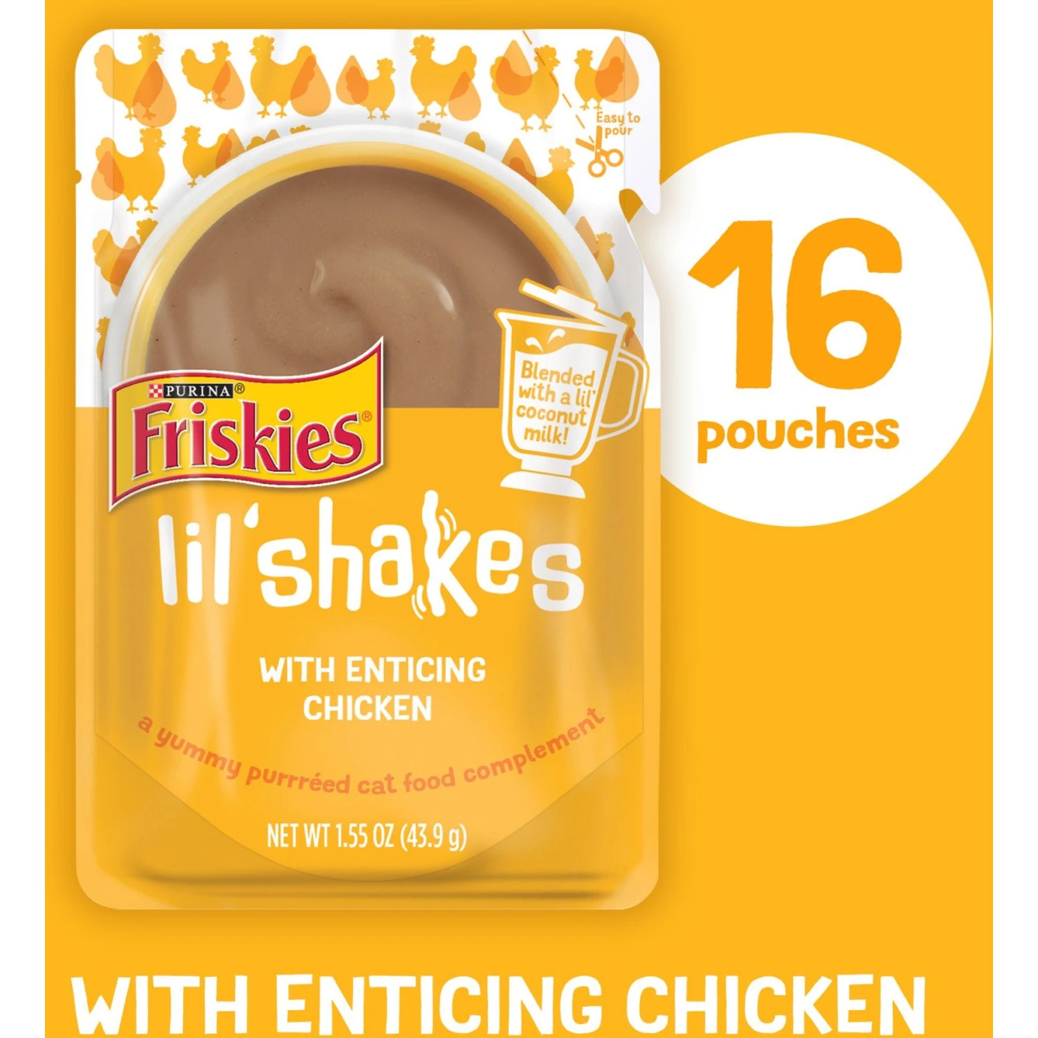 Friskies Pureed Topper Lil' Shakes With Enticing Chicken Cat Food 4 Friskies Pureed Topper Lil' Shakes With Enticing Chicken Cat Food - Image 2